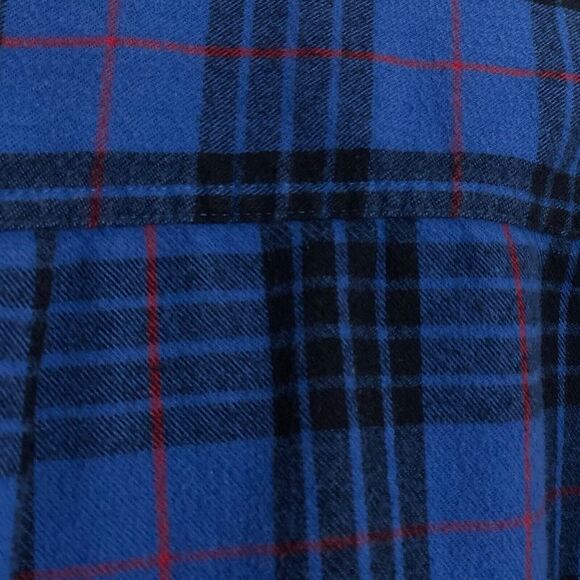 Vtg LL Bean Flannel Shirt Mens L Tall Blue Plaid Button Down Work Hiking Outdoor - Picture 5 of 11